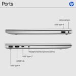HP 14 inch Laptop, HD Touchscreen Display, AMD Ryzen 5 7520U, 8 GB RAM, 512 GB SSD, AMD Radeon Graphics, Windows 11 Home, Natural Silver Color - Image 4
