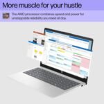 HP 14 inch Laptop, HD Touchscreen Display, AMD Ryzen 5 7520U, 8 GB RAM, 512 GB SSD, AMD Radeon Graphics, Windows 11 Home, Natural Silver Color - Image 3