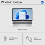 HP 14 inch Laptop, HD Touchscreen Display, AMD Ryzen 5 7520U, 8 GB RAM, 512 GB SSD, AMD Radeon Graphics, Windows 11 Home, Natural Silver Color - Image 5