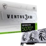 MSI NVIDIA GeForce RTX 5070 Ti 16GB GDDR7 VENTUS 3X PZ OC Edition PCI Express 5.0 SFF-Ready Graphics Card - Black/Sliver