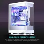 Phanteks Evolv X2 Mid-Tower, E-ATX, ATX Gaming PC Case, Vertical Airflow Design, Tempered Glass Panels, Brushed Aluminum Interior, Integrated ARGB Lighting, Silver White - Image 6