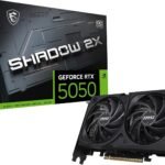 MSI NVIDIA GeForce RTX 5050 8GB GDDR6 PCIe 5.0 SHADOW 2X Overclocked Dual Fan Graphics Card