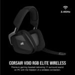Corsair Void RGB Elite Wireless Gaming Headset – 7.1 Surround Sound – Omni-Directional Microphone – Microfiber Mesh Earpads – Up to 40ft Range – iCUE Compatible – PC, Mac, PS5, PS4 – Carbon - Image 5