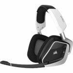Corsair Void RGB Elite Wireless Gaming Headset – 7.1 Surround Sound – Omni-Directional Microphone – Microfiber Mesh Earpads – Up to 40ft Range – iCUE Compatible – PC, Mac, PS5, PS4 – White