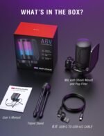 FIFINE Gaming USB Microphone for PC PS5, Condenser Mic with Quick Mute, RGB Indicator, Tripod Stand, Pop Filter, Shock Mount, Gain Control for Streaming - Image 2