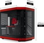 Hyte Y70 Upgraded Modern Aesthetic Dual Chamber Panoramic Tempered Glass Mid-Tower ATX Computer Gaming Case Red and Black Color - Image 4