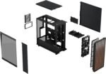 Fractal Design North Charcoal Black Tempered Glass Dark - Genuine Walnut Wood Front - Glass Side Panel - Two 140mm Aspect PWM Fans Included - Type C USB - ATX Airflow Mid Tower PC Gaming Case - Image 3