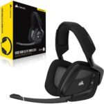 Corsair Void RGB Elite Wireless Gaming Headset – 7.1 Surround Sound – Omni-Directional Microphone – Microfiber Mesh Earpads – Up to 40ft Range – iCUE Compatible – PC, Mac, PS5, PS4 – Carbon