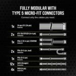 CORSAIR RM750x Shift Fully Modular ATX Power Supply - Modular Side Interface - ATX 3.1 & PCIe 5.1 Compliant - Zero RPM Fan Mode - 105°C-Rated Capacitors - 80 Plus Gold Efficiency - Black - Image 2