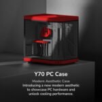 Hyte Y70 Upgraded Modern Aesthetic Dual Chamber Panoramic Tempered Glass Mid-Tower ATX Computer Gaming Case Red and Black Color - Image 6