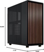 Fractal Design North - Genuine Walnut Wood Front - Mesh Side Panels - Two 140mm Aspect PWM Fans Included - Type C USB - ATX Airflow Mid Tower PC Gaming Case,Charcoal Black - Image 2