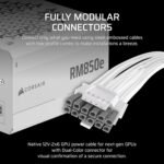 CORSAIR RM850e (2025) Fully Modular Low-Noise ATX Power Supply with 12V-2x6 Cable – ATX 3.1 & PCIe 5.1 Compliant, Cybenetics Gold Efficiency, 105°C-Rated Capacitors, Modern Standby Mode – White - Image 3