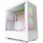 NZXT H5 Flow RGB Compact ATX Mid-Tower PC Gaming Case – High Airflow Perforated Front Panel – Tempered Glass Side Panel – Cable Management – 2 x F140 RGB