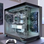 MUSETEX ATX PC Case Tempered Glass Mid Tower ATX Computer Case black
