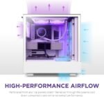 NZXT H5 Flow RGB Compact ATX Mid-Tower PC Gaming Case – High Airflow Perforated Front Panel – Tempered Glass Side Panel – Cable Management – 2 x F140 RGB - Image 9