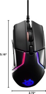 SteelSeries Rival 600 Gaming Mouse - 12,000 CPI TrueMove3Plus Dual Optical Sensor - 0.5 Lift-off Distance - Weight System - RGB Lighting,black - Image 2
