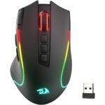 Redragon M612 PRO RGB Gaming Mouse, 8000 DPI Wired/Wireless Optical Mouse with 9 Programmable Buttons & 7 Backlit Modes, BT & 2.4G Wireless, Software Supports DIY Keybinds Rapid Fire Button