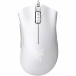 Razer DeathAdder Essential Gaming Mouse: 6400 DPI Optical Sensor - 5 Programmable Buttons - Mechanical Switches - Rubber Side Grips - Mercury White