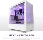 NZXT H5 Flow RGB Compact ATX Mid-Tower PC Gaming Case – High Airflow Perforated Front Panel – Tempered Glass Side Panel – Cable Management – 2 x F140 RGB - Image 2