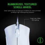 Razer DeathAdder Essential Gaming Mouse: 6400 DPI Optical Sensor - 5 Programmable Buttons - Mechanical Switches - Rubber Side Grips - Mercury White - Image 4