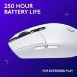Logitech G305 Lightspeed Wireless Gaming Mouse, Hero Sensor, 12,000 DPI, Lightweight, 6 Programmable Buttons, 250h Battery, On-Board Memory, Compatible with PC, Mac - White - Image 4
