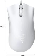 Razer DeathAdder Essential Gaming Mouse: 6400 DPI Optical Sensor - 5 Programmable Buttons - Mechanical Switches - Rubber Side Grips - Mercury White - Image 2