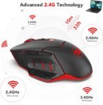 Redragon M690-1 Wireless Gaming Mouse with DPI Shifting, 2 Side Buttons, 2400 DPI, Ergonomic Design, 8 Buttons-Black - Image 3