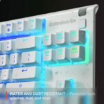 SteelSeries Apex 3 TKL White RGB Gaming Keyboard — Tenkeyless Compact Form Factor — 8-Zone RGB Illumination — Water and Dust Resistant — Whisper-Quiet Gaming Switch - Image 4