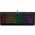 HyperX Alloy Core RGB – Membrane Gaming Keyboard, Comfortable Quiet Silent Keys with RGB LED Lighting Effects, Spill Resistant, Dedicated Media Keys, Compatible with Windows 10/8.1/8/7 – Black