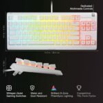 SteelSeries Apex 3 TKL White RGB Gaming Keyboard — Tenkeyless Compact Form Factor — 8-Zone RGB Illumination — Water and Dust Resistant — Whisper-Quiet Gaming Switch - Image 5
