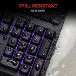 HyperX Alloy Core RGB – Membrane Gaming Keyboard, Comfortable Quiet Silent Keys with RGB LED Lighting Effects, Spill Resistant, Dedicated Media Keys, Compatible with Windows 10/8.1/8/7 – Black - Image 6