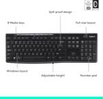 Logitech K270 Wireless Keyboard for Windows, 2.4 GHz Wireless, Full-Size, Number Pad, 8 Multimedia Keys, 2-Year Battery Life, Compatible with PC, Laptop, Black - Image 3