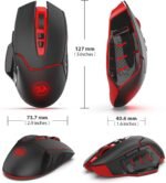 Redragon M690-1 Wireless Gaming Mouse with DPI Shifting, 2 Side Buttons, 2400 DPI, Ergonomic Design, 8 Buttons-Black - Image 5
