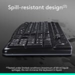 Logitech MK120 Wired Keyboard and Mouse Combo for Windows, Optical Wired Mouse, Full-Size Keyboard, USB Plug-and-Play, Compatible with PC, Laptop - Black - Image 4