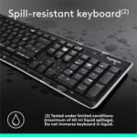 Logitech K270 Wireless Keyboard for Windows, 2.4 GHz Wireless, Full-Size, Number Pad, 8 Multimedia Keys, 2-Year Battery Life, Compatible with PC, Laptop, Black - Image 4