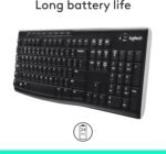 Logitech K270 Wireless Keyboard for Windows, 2.4 GHz Wireless, Full-Size, Number Pad, 8 Multimedia Keys, 2-Year Battery Life, Compatible with PC, Laptop, Black - Image 5