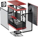 HYTE Y40 Tempered Glass ATX Mid-Tower Computer Case - Red - Image 2